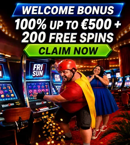VegasHero registration — welcome bonus 100% up to €500 + 200 free spins